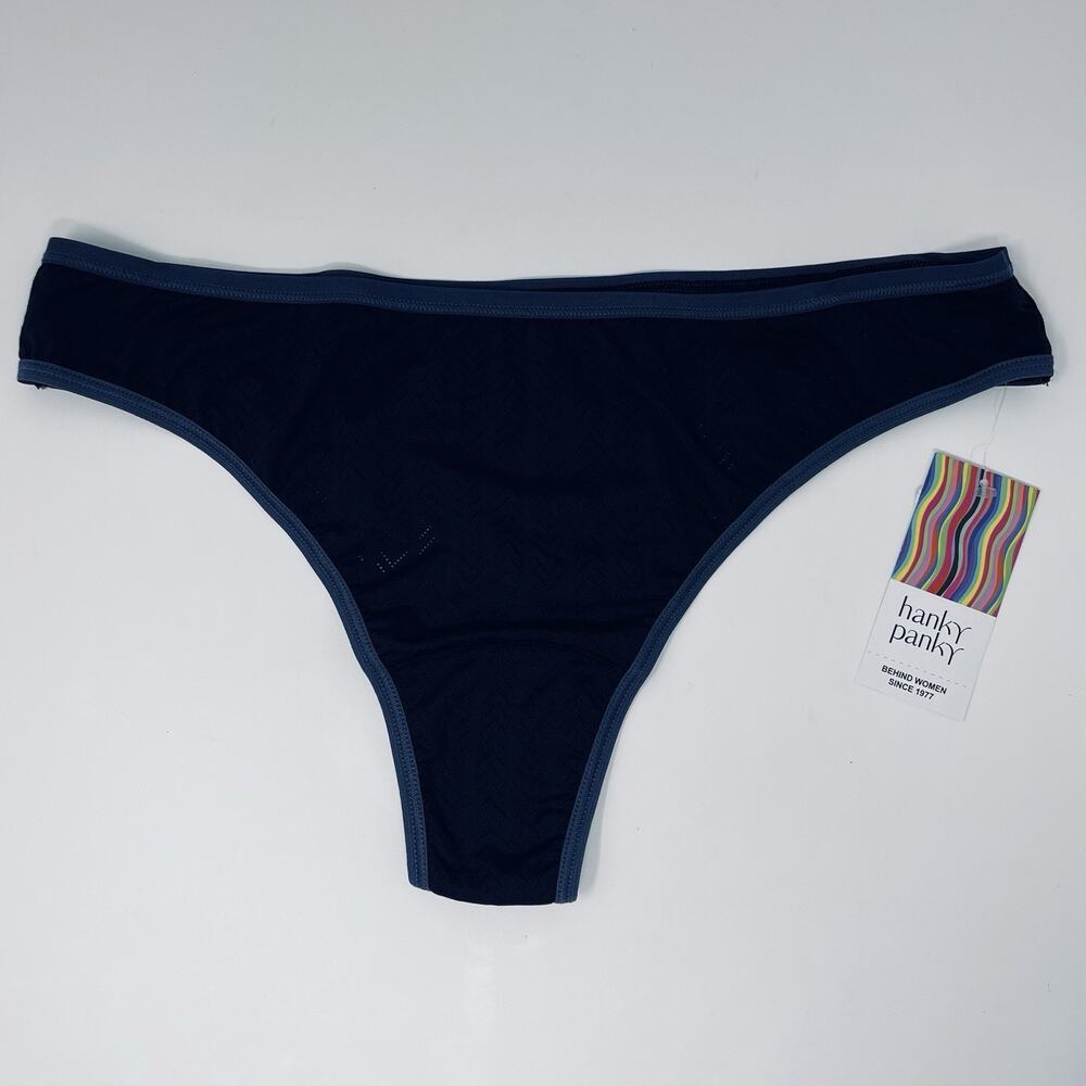 Hanky Panky Thong Panty Womens Size XL Black MoveCalm Hi Rise NWT